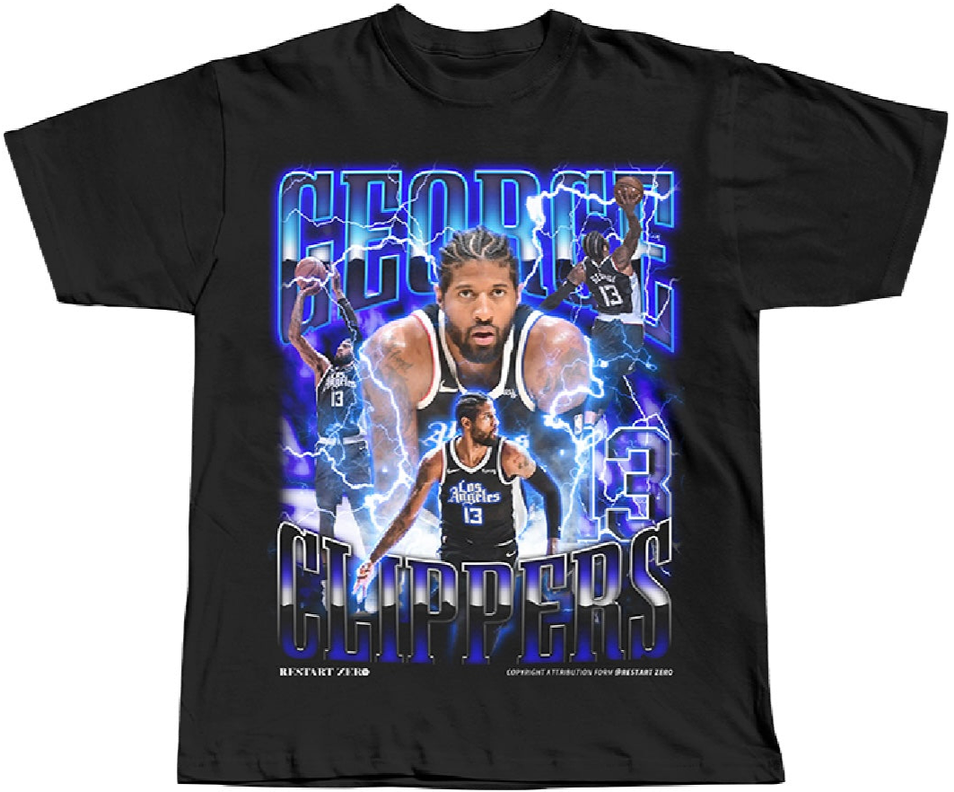 PAUL GEORGE 'CLIPPERS' BLACK TEE - Unseen